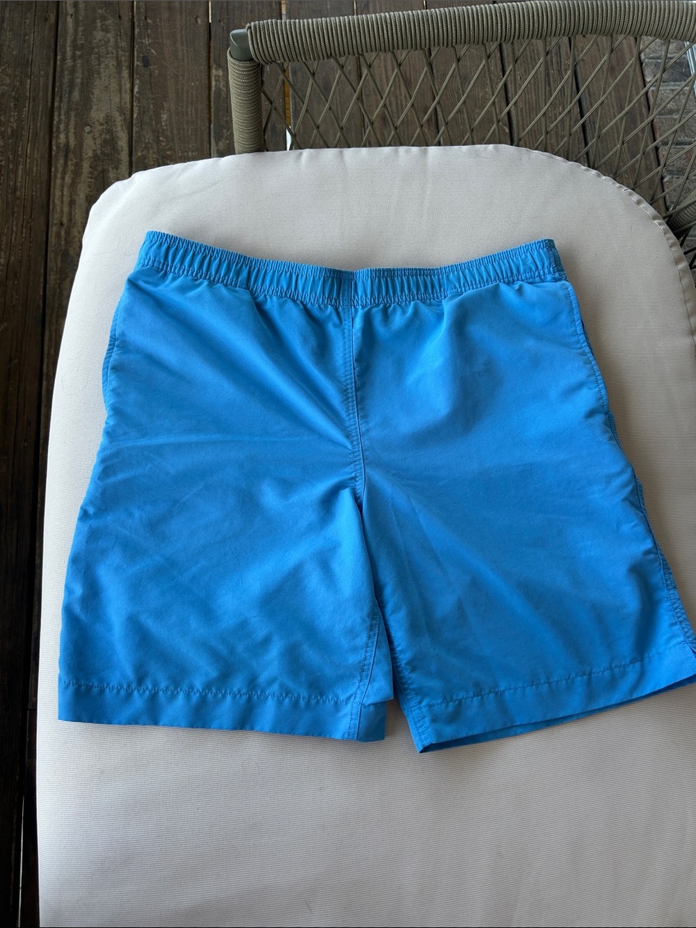 Lands' End Men's Bright Blue Elastic-Waist Swim Trunks